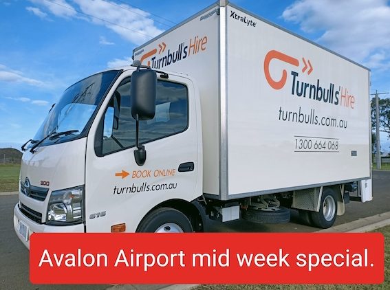 Avalon Airport moving truck midweek special.